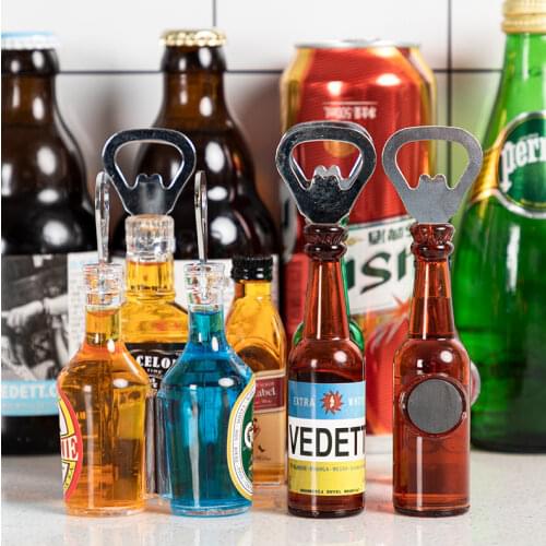 Beer Bottle Opener Refrigerator Sticker Beer Multifunctional Creative Wine Bottle Shape Bottle Opener Beer Refrigerator Sticker