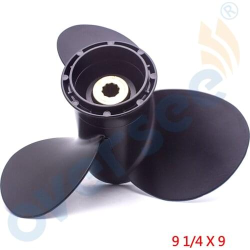 Oversee 58100-94J00-019 Aluminum Propeller 9-1/4x9 ,10 Spline For Fitting Suzuki DT15 15HP Outboard Motor 58100-90L40-019 9.25x9