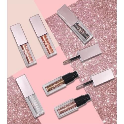 QIC Brand Metallic Diamond Pearly Watery Eyeshadow Sparkling Party Radiant Liquid Eyeshadow Lightweight Fallout Free Powder