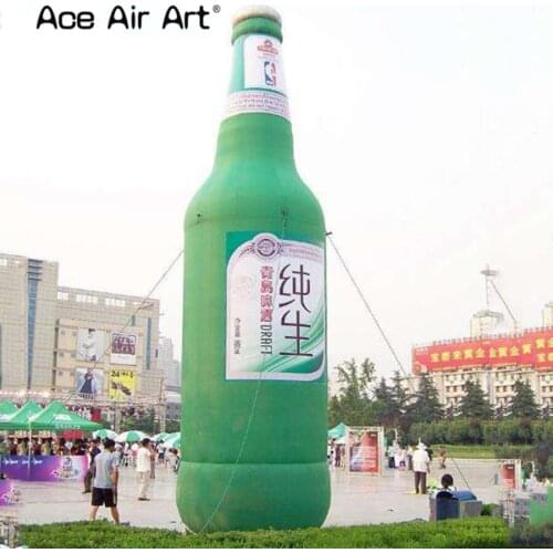 Advertising bottle model inflatable beer bottle balloon,free logo replica for event and advertising