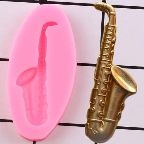 Saxophone Silicone Mold Baby Party Cupcake Topper Fondant Molds DIY Cake Decorating Tools Chocolate Mold Candy Resin Clay Moulds