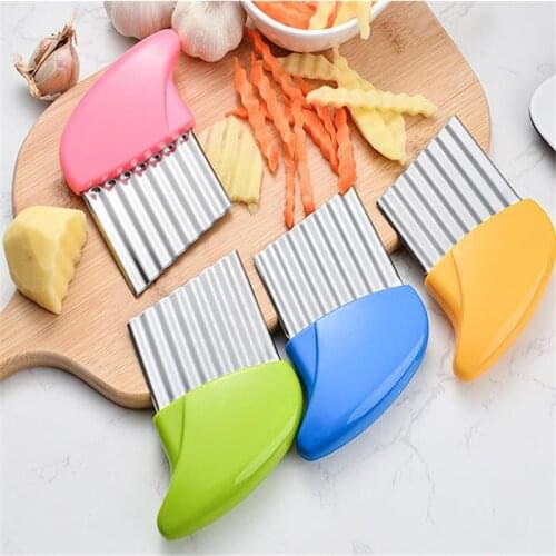 Stainless Steel Potato Slicer Portable Wavy French Fries Cutter Durable Vegetable Chopper Potato Cutter Kitchen Gadgets