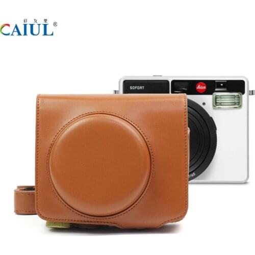 CAIUL Leica sofort PU Leather camera bag with straps Leica instant shoulder camera bags