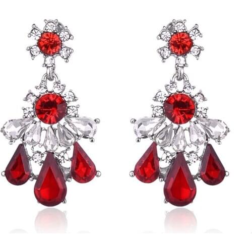 TODOX New Korean Personality Fashion Jewelry Earrings For Women Retro Geometric colorful Acrylic Crystal Female Elegant Earrings