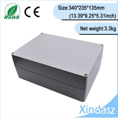 High quality 340*235*135mm 13.39X9.25X5.31Inch aluminum project cases aluminum electrical boxes metal electrical box