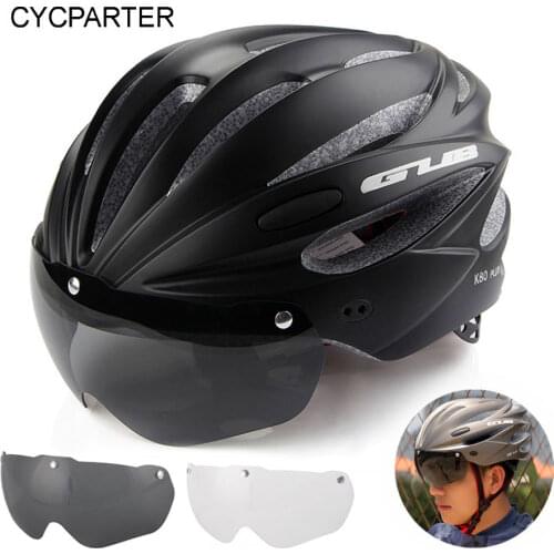 Cycling Safety Helmet Outdoor Motorcycle Bicycle Helmet Removable Lens Visor Mountain Road Bike Helmet Cap Bicycle accessories