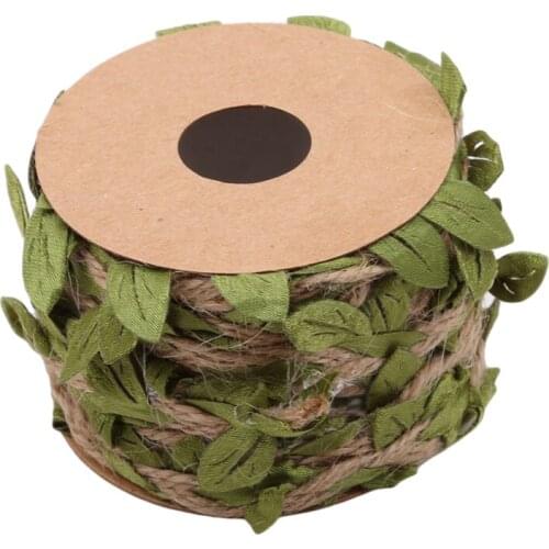 DIY Artificial Simulation Green Leaves Hemp Ropes Handmade Flower Garlands Christmas Decoration Wedding Party Supplies 5M