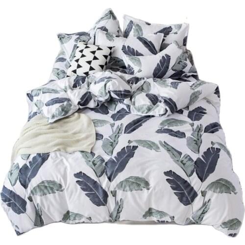 3/4PCS Leaf Bedding Full King Queen Twin Size Brief Set For Home Drop Shipping