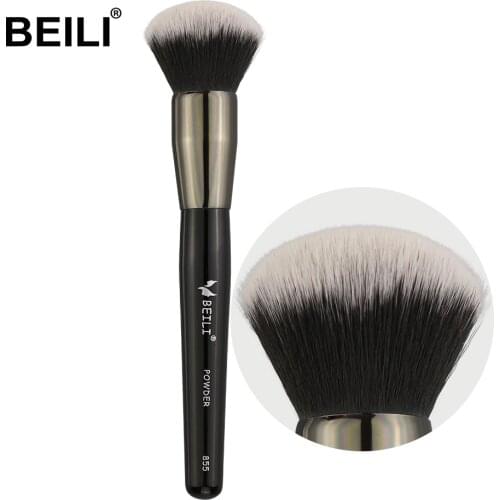BEILI 1pc Black Makeup brush Synthetic hair Cream Powder Foundation Liquid Concealer brush Single Makeup Brushes for makeup