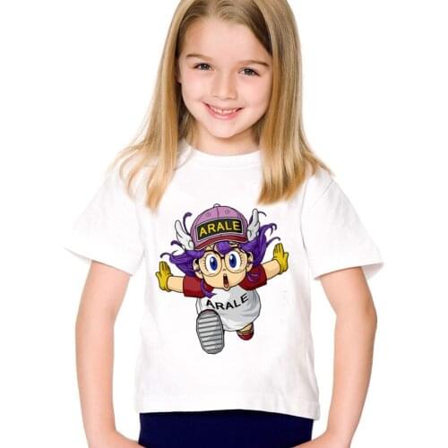 Anime Print cartoon kids t shirt for boys kawaii Cute Arale Children Funny T-shirts Kids Summer O-Neck tshirt girl girls clothes
