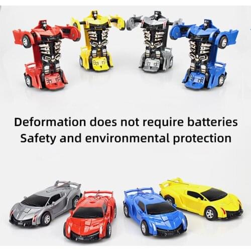 Children inertial toy car ABS anti-fall material boy baby one-click deformation car model impact off-road racing