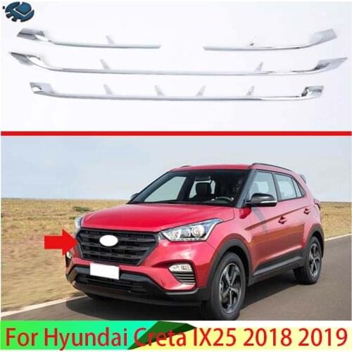 For Hyundai Creta IX25 2018 2019 Car Styling ABS Chrome Front Grille Cover Center Mesh Trim