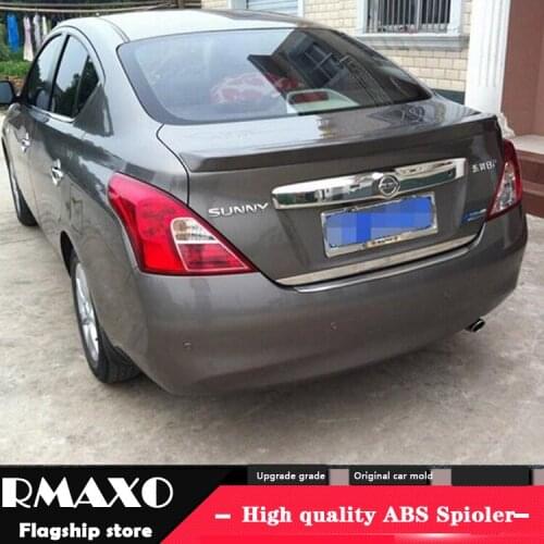 For NISSAN Versa Spoiler 2011-2014 SUNNY spoiler High Quality ABS Material Car Rear Wing Primer Color Rear Spoiler