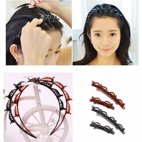 Double Layer Bangs Clip Clamp Hairstyle Hairpin Hair Styling Headband Hairbands Hair Grip Women Hair Accessories