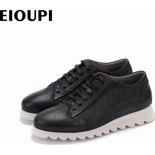 EIOUPI new design genuine real leather mens fashion business casual retro shoe breathable men brogue shoes e112