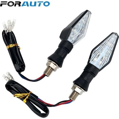 FORAUTO 1 Pair Motorbike Indicator Light LED Turn Signal Lamp Blue & Amber Blinker Light Motorcycle Flasher Dual Color 12 Led