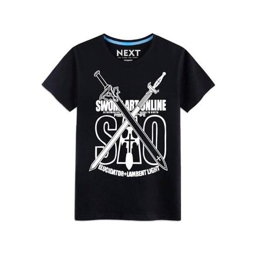 Sword Art Online Tshirt Anime Theme Clothes Shirt Tees Kirigaya Kazuto SAO Unisex Cotton Women Men Tees Tops