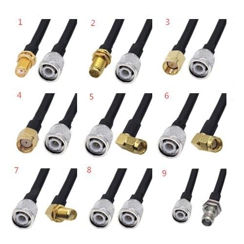 TNC To SMA Male plug& Female Jack / Right Angle connector 5D-FB 50-5 Coaxial RF Adapter Jumper Cable 50ohm