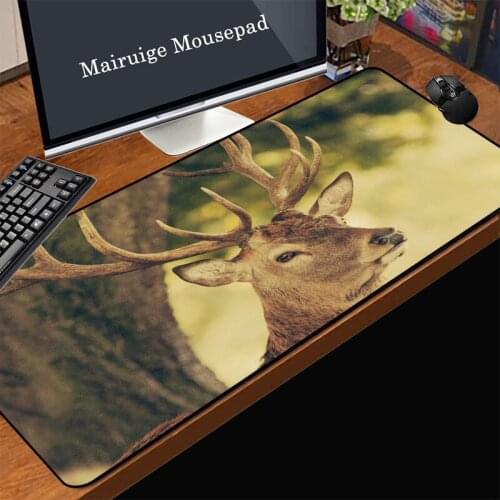 Mairuige Anime Mouse Pad Black Lock Edge Large Size Non-slip Cute Elk Head Computer Game Keyboard Mat Office Supplies