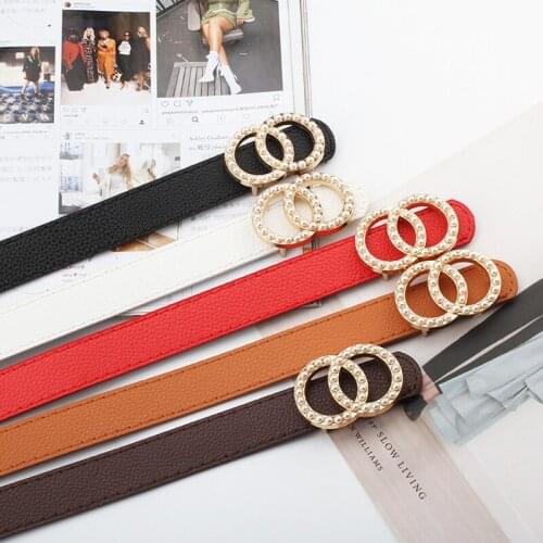 Litchi pattern leather belt women waist ceinture femme luxury pearl studded buckle belts for women fashion black pearl belt 2020