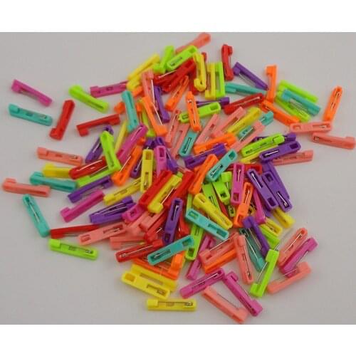 50PCS 2.0cm colorful plastic brooches pin backs plain safety pins for DIY Badge corsage Handmade material jewelry finding