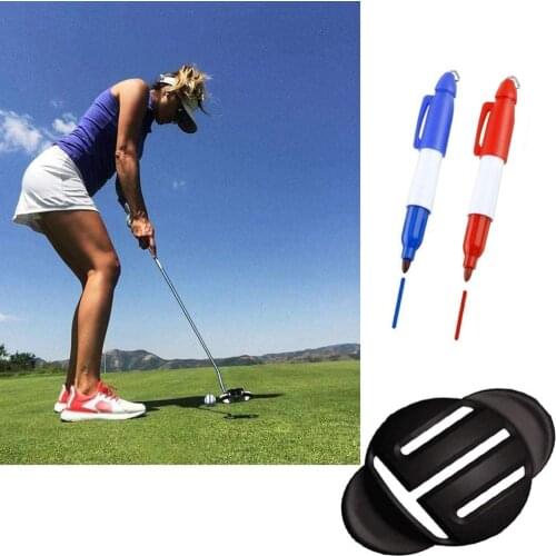 Golf Ball Alignment Line Marker Marks Template Draw Template Linear Putt Positioning Ball Mark Golf Training Accessories