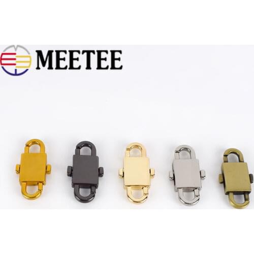 Meetee 2/5pcs 12X32mm Metal Chain Adjustment Buckles Bags Chains Change Length Hook DIY Keychain Hang Snap Buckle Accessories