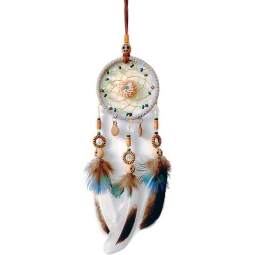 Mini Dream Catcher Car Pendant Wind Chimes Feather Decoration Handmade Dreamcatcher Gifts Home Decor & Wall Hanging Adornment