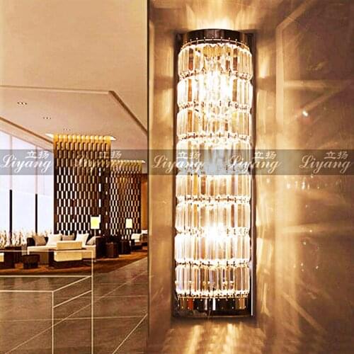 Simple villa living room LED crystal wall lamp hotel lobby project wall lamp club hotel shop aisle wall lamp