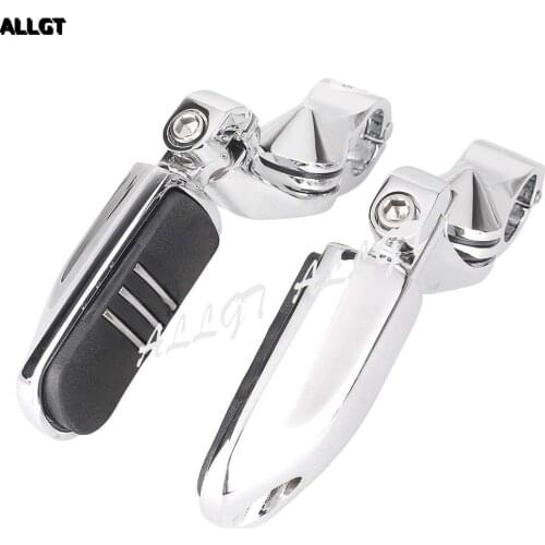 Highway Angled Bar Streamliner Foot Pegs Mount 1 1/4" Engine Guard For Harley