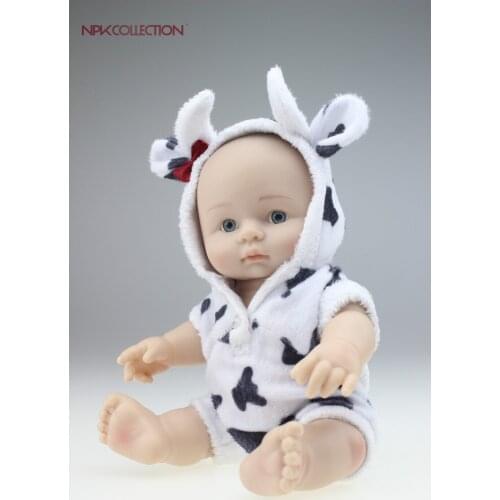 NPK 12inch silicone vinyl reborn doll very cute miniature preemie boneca baby doll Bath toys for children