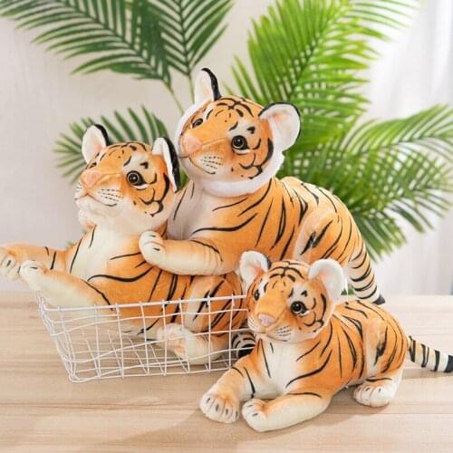Zqswkl 30/35/40/50cm simulation tiger plush toy lying tiger dolls cute soft stuffed toys 2022 new year mascot gift