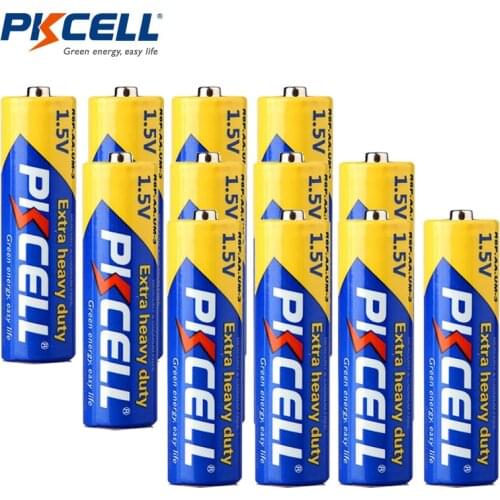 12Pcs x PKCELL R6P 1.5V AA Battery Dry Battery Super Heavy Duty Batteries