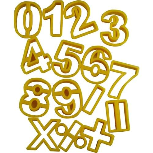 15PCS 0-9 Number Symbol Cake Cutter Decorative Tools Fondant Cake Biscuit Stamp Embosser Baking Mould Cookie Cutter Tool