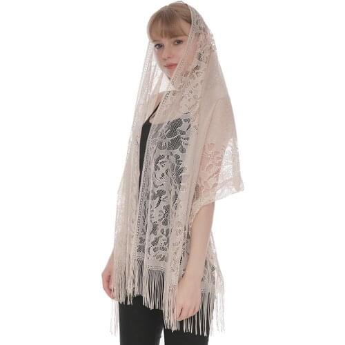 2020 New Arrival Tassels Floral Embroidery Scarf Shawls Prayer Kerchief Church Shawls Fashion Muslim Head Wraps 1PC Retail