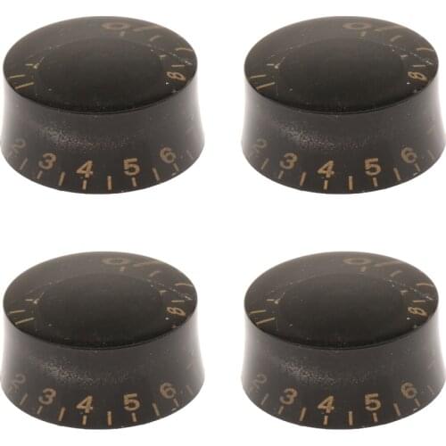 4pcs Speed Control Volume KNOB Cap For LP Electric Guitar Parts Black