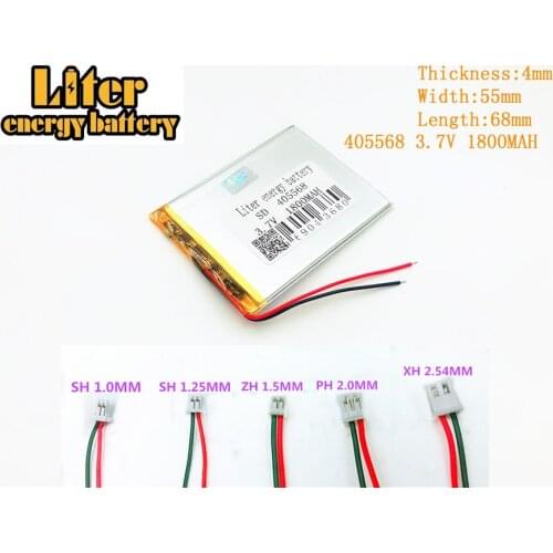 405568 3.7V 1800mAh Lithium Polymer Battery Li ion Rechargeable Accumulator For Mobile Power Bank DIY E-book 3.7V 405568 PLUG