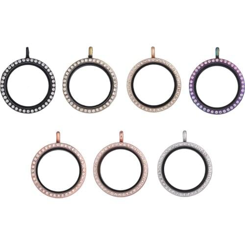 5Pcs/lot L3 30mm Alloy Round Floating Beads Locket Pendant Finding Perfume Diy Fit Necklaces Jewelry Wholesale