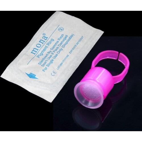 50/100/500pcs Tattoo Supply Ring Cups Tools Microblading Pigment Holder Permanent Makeup Disposable Tattoo Ink Cups With Sponge