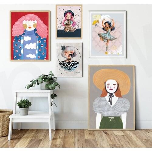 Canvas Hd Prints Girl Abstract Picture Wall Artwork Painting Home Decor Nordic Style Modular Poster No Framework For Living Room