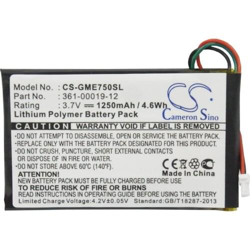 Cameron Sino 1250mAh Battery For Garmin Edge 605 Edge 705,361-00019-12