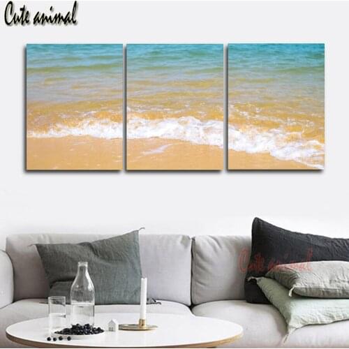 Full Square round drill Diamond painting 3 Pcs Scandinavian Seascape Diamond embroidery kits 5D Cross stitch mosaic decor
