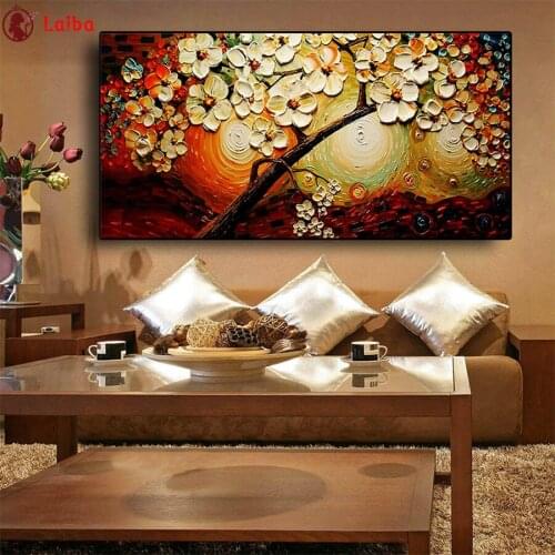 Diamond Painting Lucky Life Flower Tree Landscape Rhinestone 5D DIY Diamond Embroidery,Cross Stitch,diamond Mosaic Sale