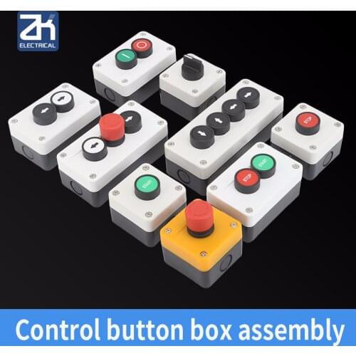 Start Stop Car Waterproof Sealing Switch Emergency Stop Button Control Box With Industrial Hand Arrow Symbol