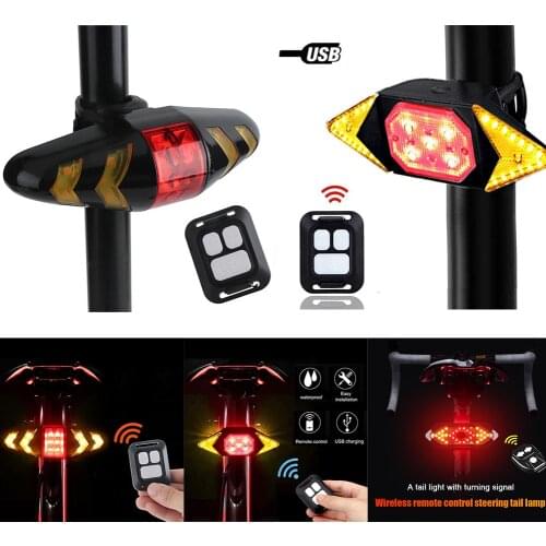 Rear Lamp Wireless Remote Turn Signal Lights Smart Bicycle LED Taillight Bike Easily Installation Personal Bicycle Parts
