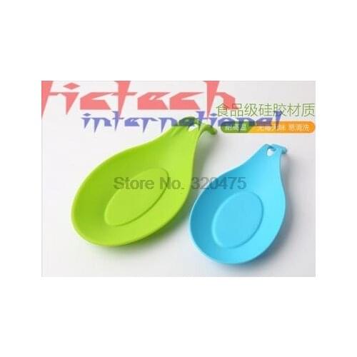 By dhl 500pcs practical Silicone Spoon Insulation Mat Heat Resistant Placemat Drink Glass Coaster Tray hot sale Spoon Pad