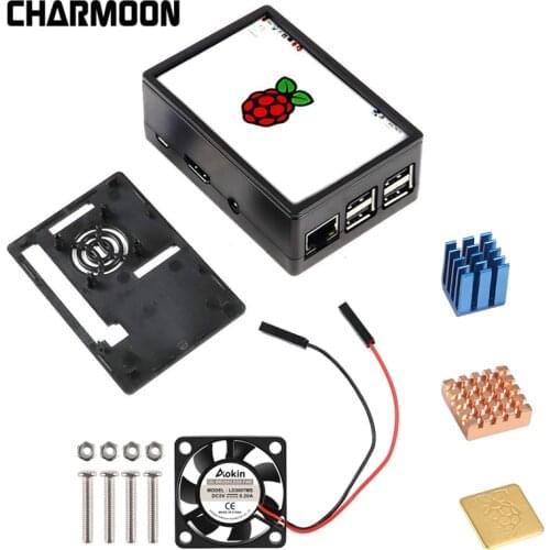 For Raspberry Pi 4 3.5 inch Display Touch Screen + ABS Case + Fan + Heat sink for Raspberry Pi 4 B Raspberry Pi 3B