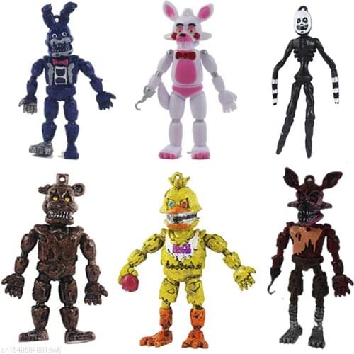 6Pcs/set Five Nights At Freddys Action Figures Toys Movable Joints Foxy Freddy Chica Fnaf Figures Pvc Model Toy Children Gifts