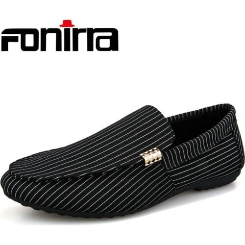 FONIRRA 2019 Spring Autumn Men Casual Shoes Fashion Peas Driving Male Shoes Slip On Light Canvas Youth Men Loafers Flat Man 598