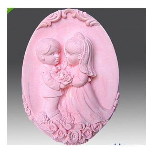 Loving couples soap mold / manual soap food grade silicone molds / wedding craft soap mould